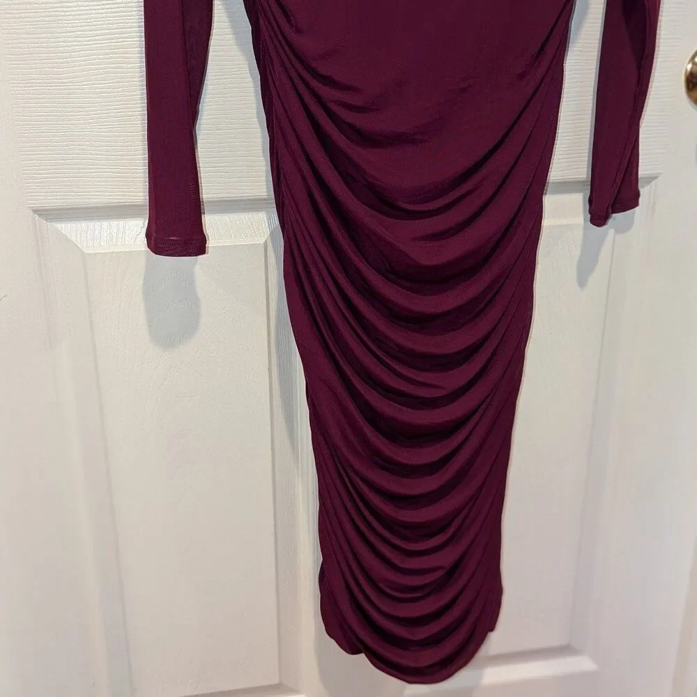 Nine West Y2K 90s Inspo Going Out Size Large NWT Berry Mesh Cut Out Dress‎